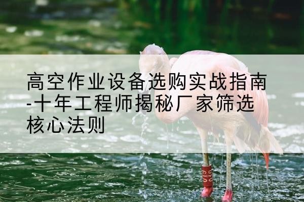 顺德剪叉式升降机厂家-高空作业设备选购实战指南-十年工程师揭秘厂家筛选核心法则