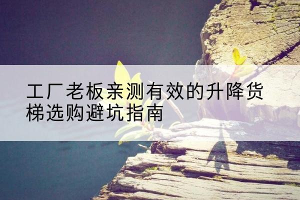 顺德升降货梯怎么选-工厂老板亲测有效的升降货梯选购避坑指南