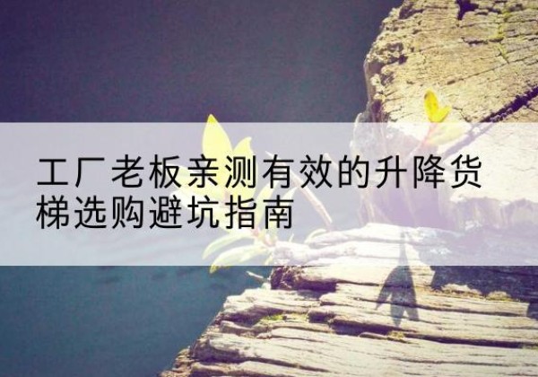 顺德升降货梯怎么选-工厂老板亲测有效的升降货梯选购避坑指南